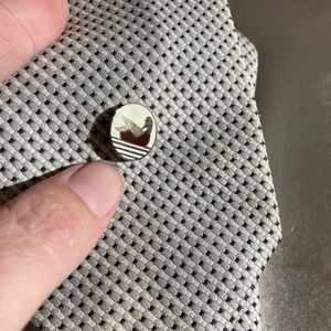 Vintage sterling Silver enamel duck pin tie tack